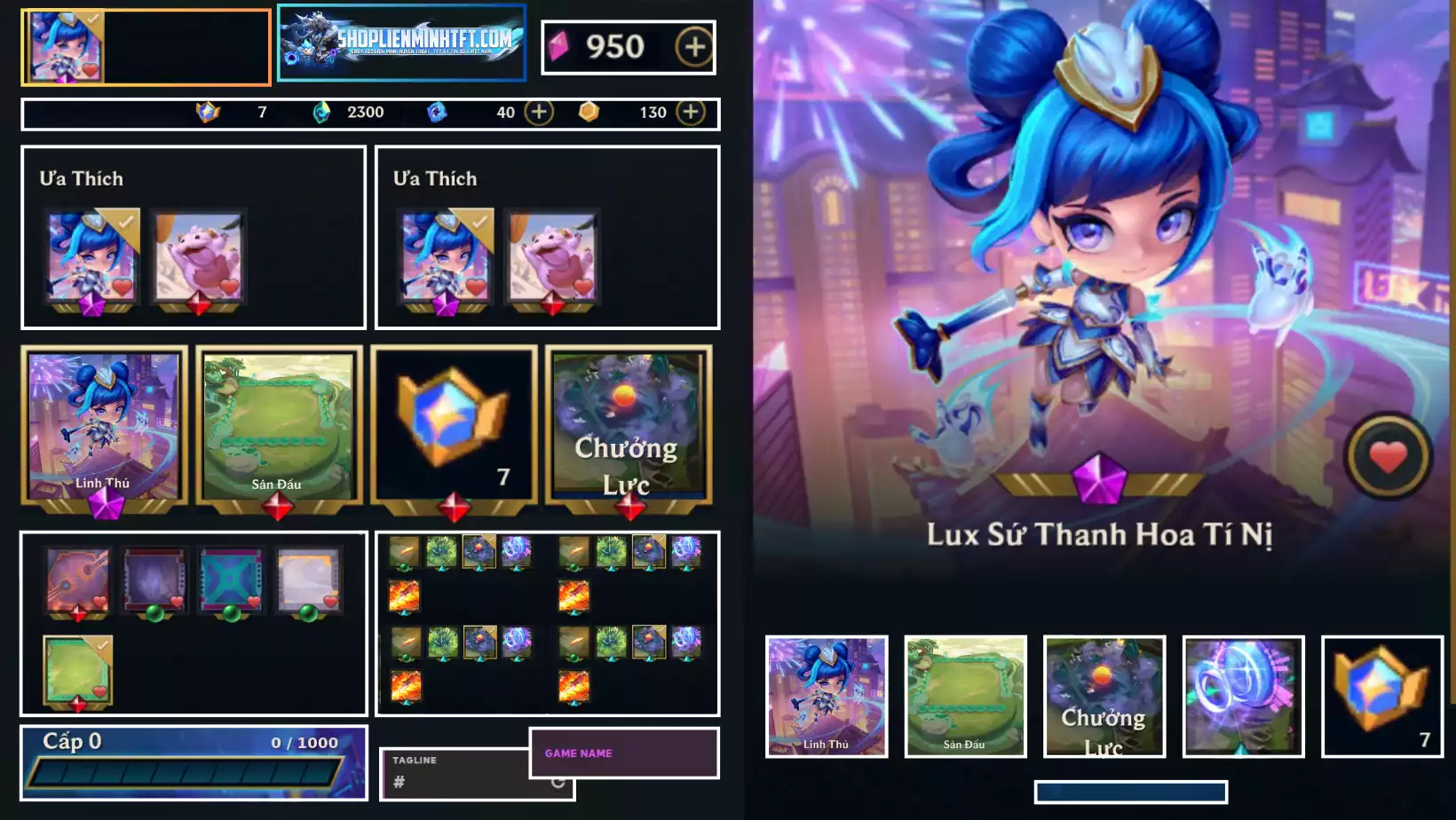 TFT  LUX SỨ THANH HOA TÍ NỊ DƯ 7 HUY CHƯƠNG  SÂN CHƯỞNG ĐẦY ĐỦ
